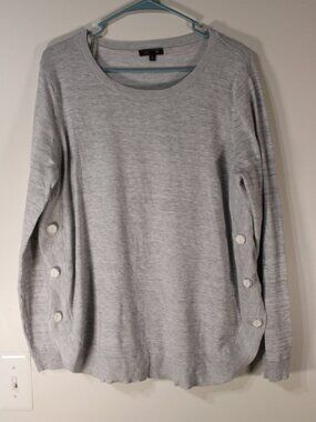 Women's Lety & Me Patton Maternity Button Grey Sweater
